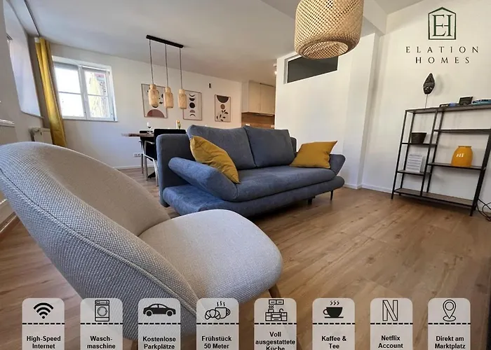 Traumhafte Business & Relax Direkt Im Stadtkern Oettingens By Elation Homes *